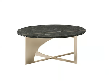 HYPERBOLE - Round coffee table in old stone and metal by Paolo Castelli - view 3